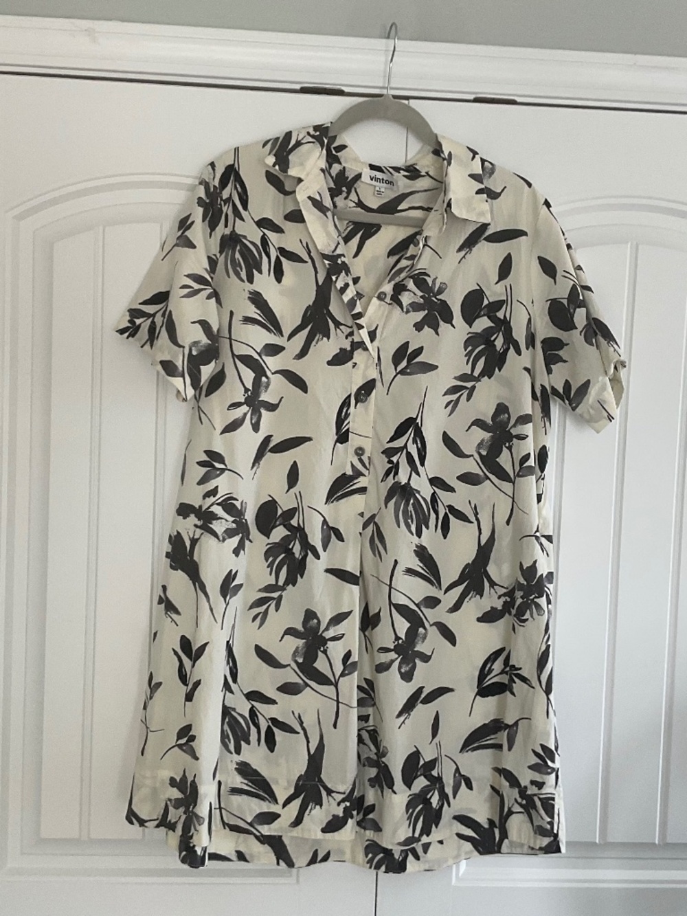 Vinton Floral Print Large Button Down Dress